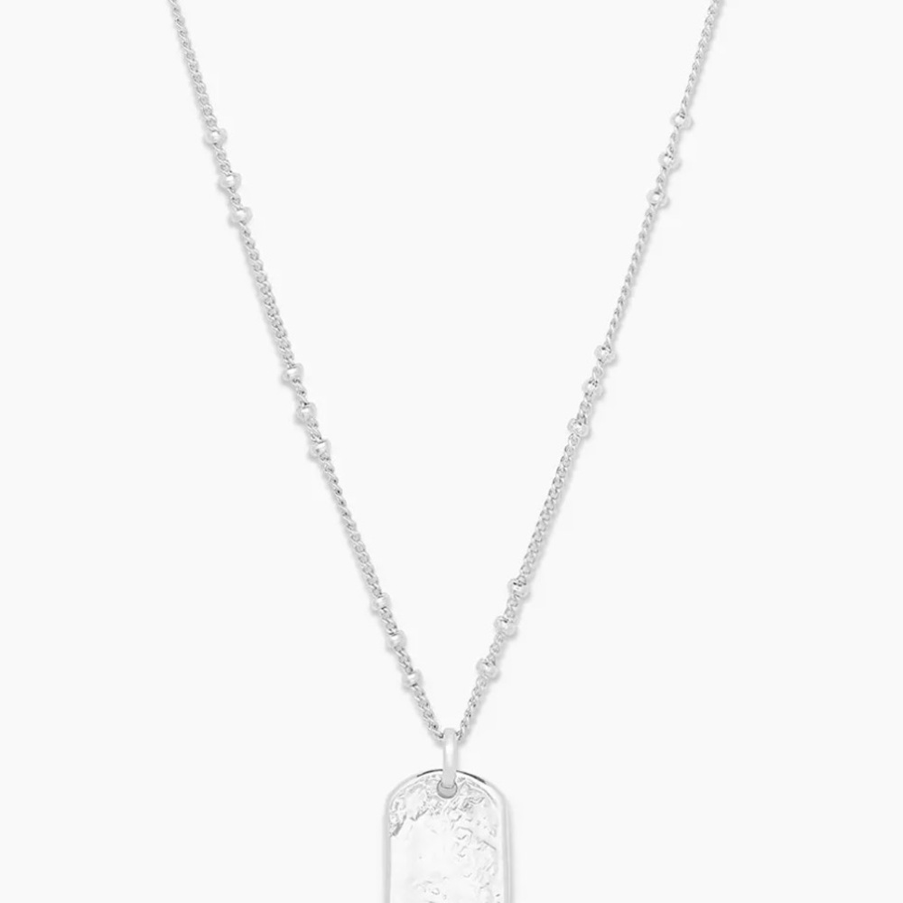 Silver Gorjana Griffin Dog Tag Necklace